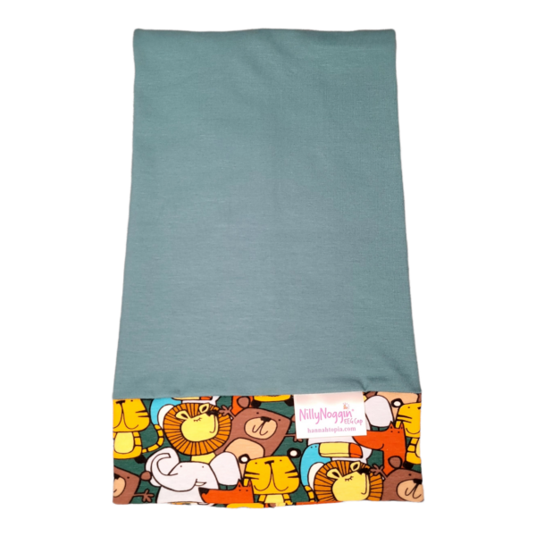 nillynoggin eeg cap with lions elephants bears and more laying flat