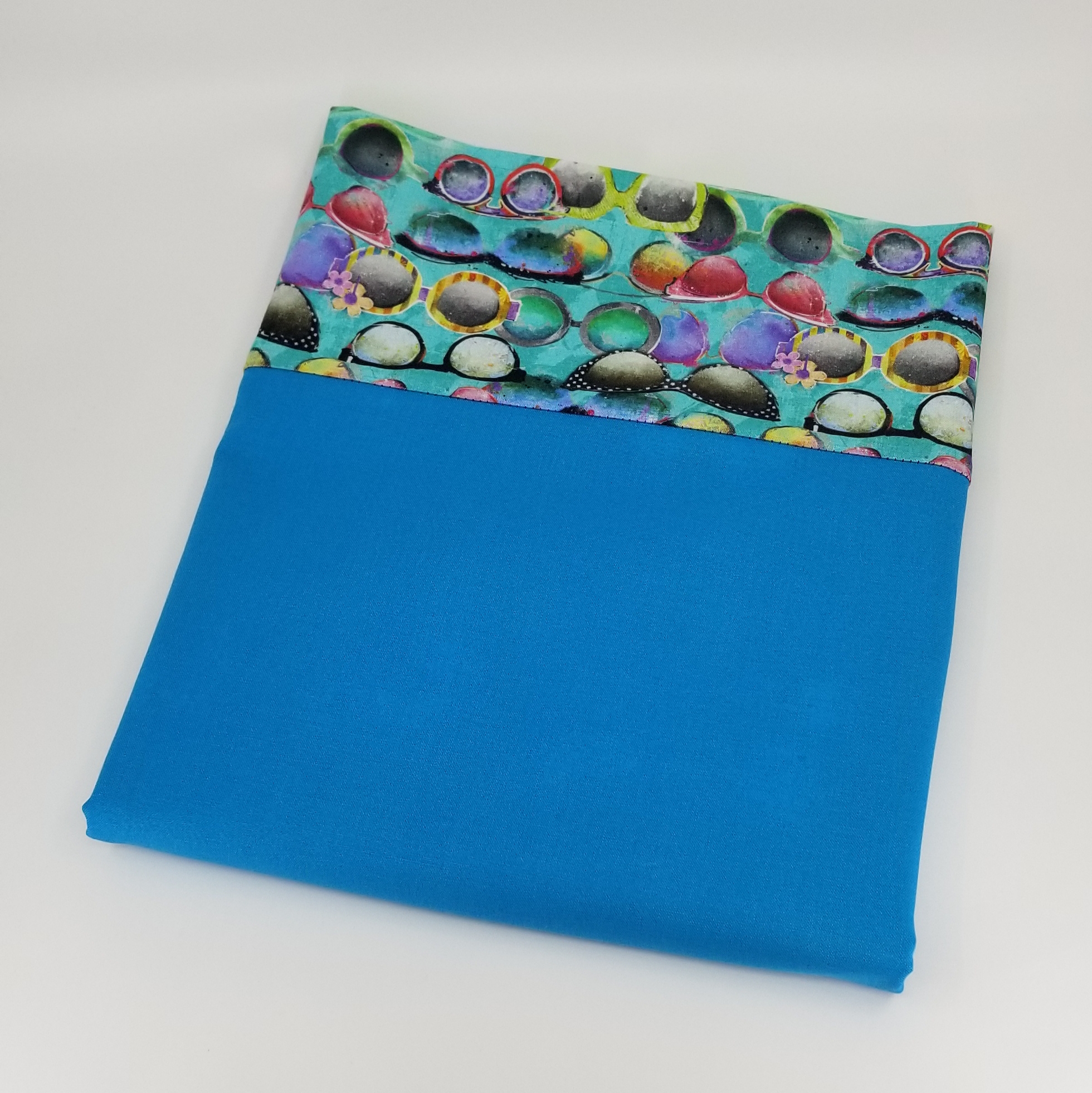 Pillowcase in Royal Blue and Sunglasses Fabrics