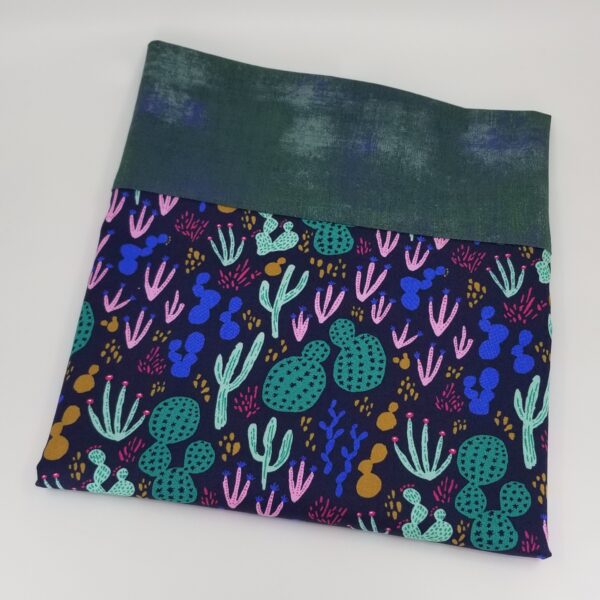 Handmade 100% cotton pillowcase cactus pattern with green border