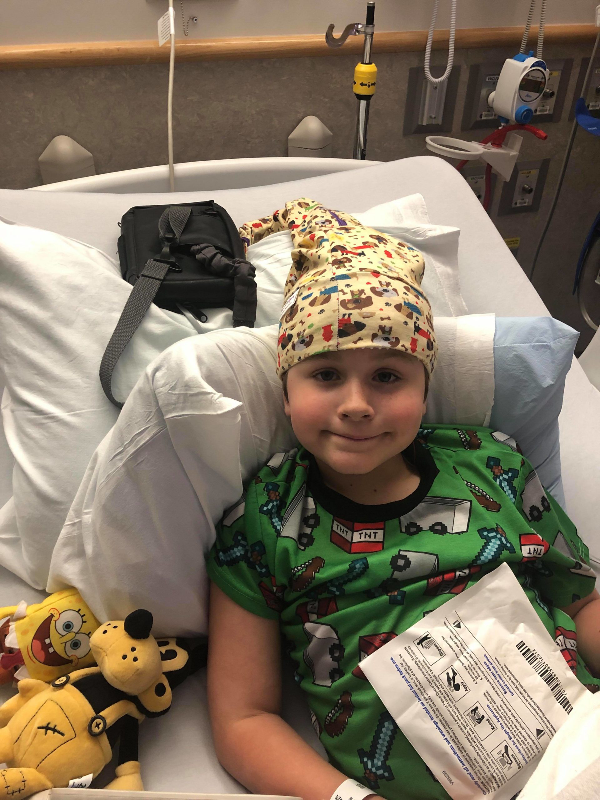 After receiving his Hannahtopia NillyNoggin EEG Cap